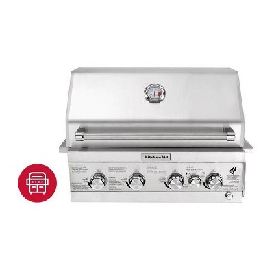 KitchenAid  Premium 4-Burner Built-in Grill with Rotisserie Burner and Grill Cover 740-0780CO