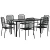 vidaXL Patio Dining Set Outdoor Dining Set Garden Table and Chair Set Black - 63" Table Length 6 Items - 3 of 4