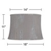 Springcrest 14" Top x 16" Bottom x 11" High x 11" Slant Lamp Shade Replacement Medium Treble Gray Drum Round Modern Fabric Softback Washer Harp Finial - 4 of 4