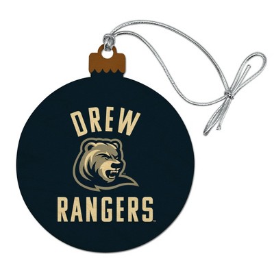 Drew University Rangers Logo Wood Christmas Tree Holiday Ornament