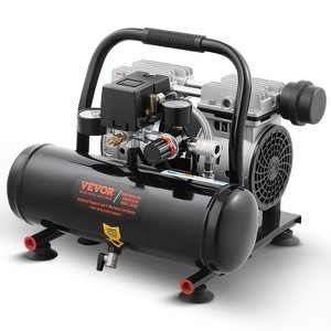 VEVOR Air Compressor, 1 Gallon Steel Tank, 1HP 1.5 CFM 90PSI Oil Free Air Compressor & Max. 120PSI Pressure,78dB Ultra Quiet Portable Compressor,Black - 1 of 4