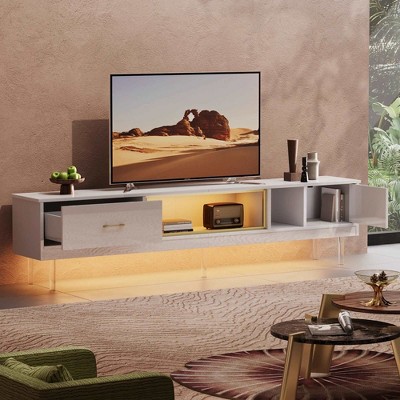 Bestier 80 Inch High Glossy TV Stand with Storage for Televisions up to 85