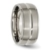 Black Bow Jewelry Men's Titanium 10mm Brushed Grooved Ridged Edge Standard Fit Band - image 4 of 4