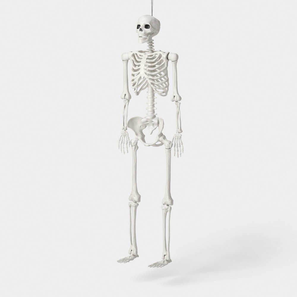 60" Multi Pose-N-Stay Poseable Lifesize Skeleton Halloween Decorative Prop Off-White - Hyde and EEK! Boutique™