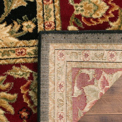 Lyndhurst Black and Red Synthetic Square Area Rug