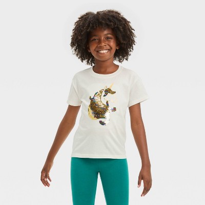 Girls Flip Sequin Short Sleeve T shirt Cat Jack Target