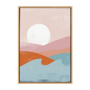 Kate & Laurel All Things Decor 23" x 33" Sylvie Endless Summer Vertical Framed Wall Canvas Natural : Serene Beach Scene, Modern Home Decor - 1 of 4