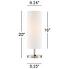 360 Lighting Heyburn Modern Accent Table Lamps 20" High Set of 2 Brushed Nickel with USB and AC Power Outlet in Base White Cylinder Shade for Desk - 4 of 4