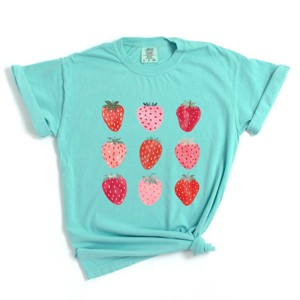 Simply Sage Market Strawberry Watercolor Chart Garment Dyed Tee - 1 of 4