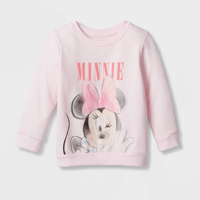 Toddler Girls' Minnie Mouse Graphic Pullover Sweatshirt - Pink