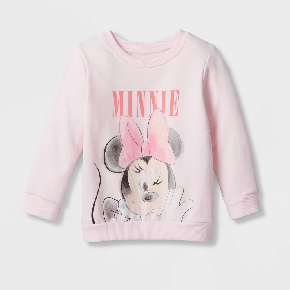 Toddler Girls' Minnie Mouse Graphic Pullover Sweatshirt - Pink 3T (2 shirts)