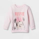 Toddler Girls' Minnie Mouse Graphic Pullover Sweatshirt - Pink