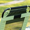 Folding Patio Chairs Set of 2, Outdoor Deck Chair with Adjustable Sling Back, Camping Chair with Removable Headrest for Garden, Backyard, Lawn, Green - 2 of 4