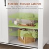 Farmhouse Buffet Cabinet, Sideboard Storage Cabinet with 5 Drawers and Sliding Barn Doors - 3 of 4