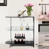 Costway Wine Rack Unit w/Tempered Glass Shelf & Glass Holders Glossy  Black - image 4 of 4