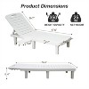 74.4" Outdoor Chaise Lounge Patio Pool Lounge Chairs with 4 Level Adjustable Backrest, White/Blue - 3 of 3