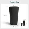 Bencmate Planter, Weather-Resistant Planter with Three Drainage Holes, Tall Flower Pot for Patio Porch Entryway, 2PCS, Black, 13"*13"*23.6" - 4 of 4