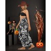 LA LEELA Women's Beachwear Beach Wrap Halloween Bikini Wraps Swimsuit Sarong Skirt Swim Cover Up Coverups for Women One Size Allover Skulls, Black - 4 of 4