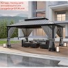 ALAULM Wall Mount Gazebo Outdoor Pergola, Hardtop Lean to Gazebo Canopy Awnings with Sloped Roof and Sturdy Steel Frame, for Patio, Deck, Backyard - 4 of 4