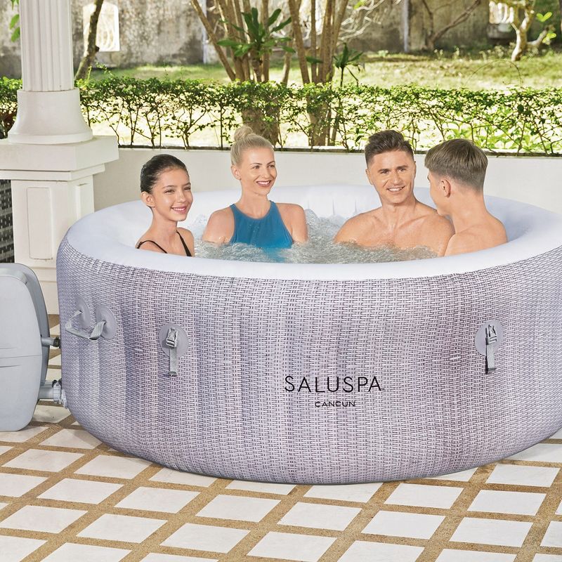 Bestway SaluSpa Fiji AirJet Inflatable Hot Tub Round Portable Outdoor Spa and EnergySense Energy Saving Cover, 6 of 10