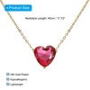 Unique Bargains Women's Birthstone Cubic Zirconia 18K Gold Plated Heart Necklace 17.7" - 2 of 4