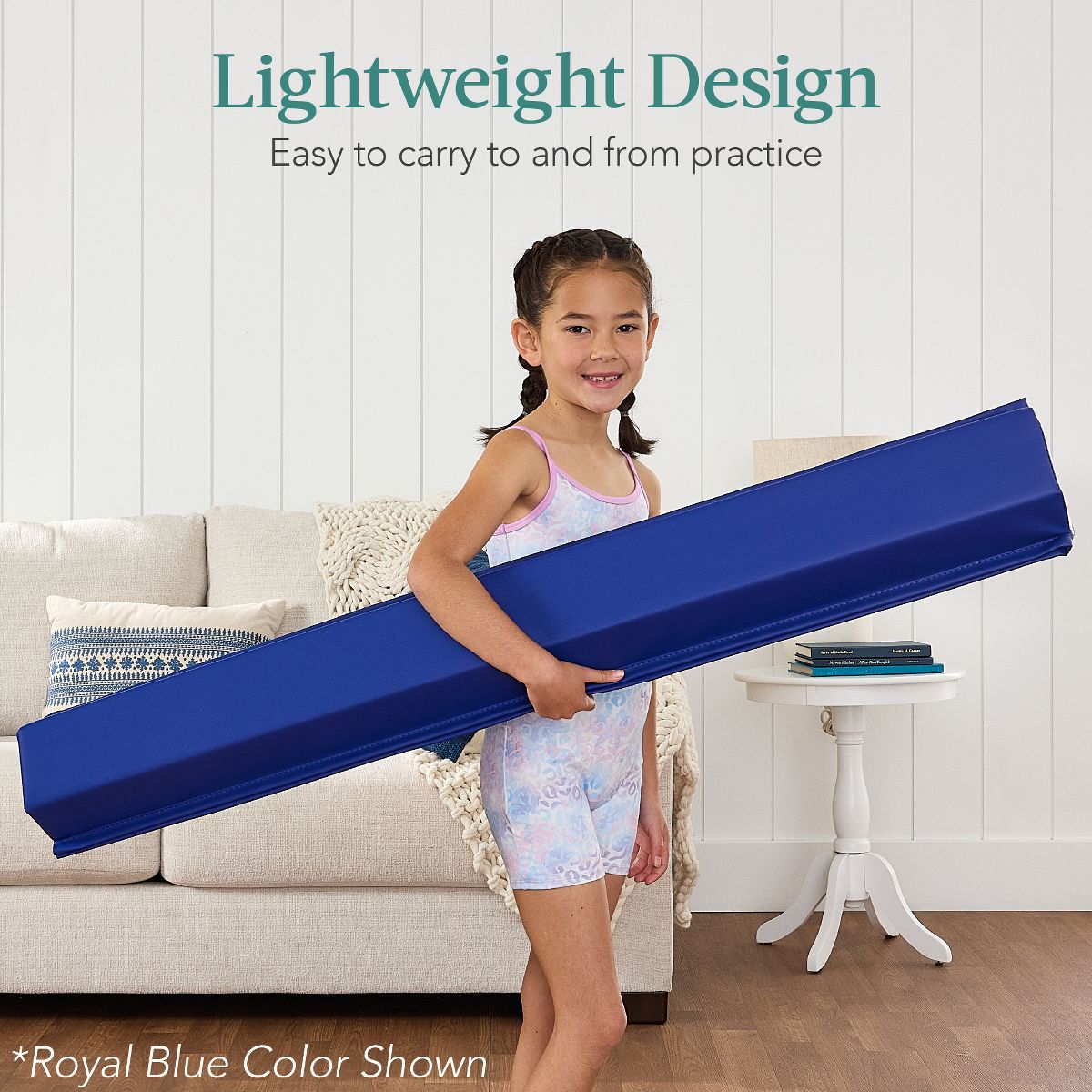 Best Choice Products 8ft Folding Floor Balance Beam 2-Panel for Gymnastics Practice, Exercise Purple - thumbnail 5