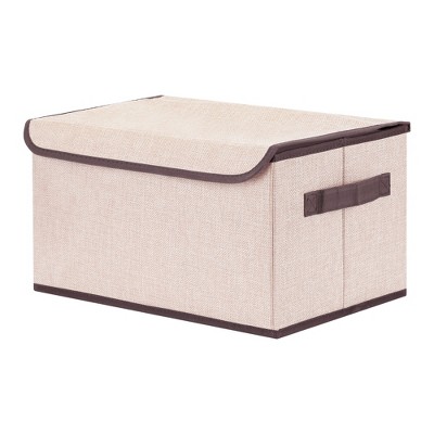 REGALWOVEN Fabric Collapsible Storage Bin Cube with Handles and Lid for Shelves Closet