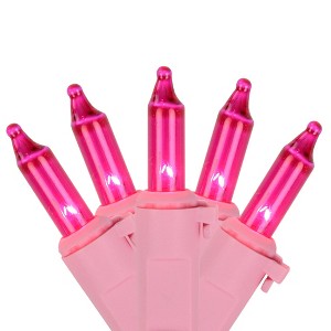 Northlight 100ct Pink Mini Christmas Light Set, 20ft Pink Wire - 1 of 4