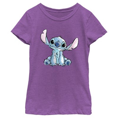 Girl's Lilo & Stitch Sketch Stitch T-shirt - Purple Berry - Small : Target