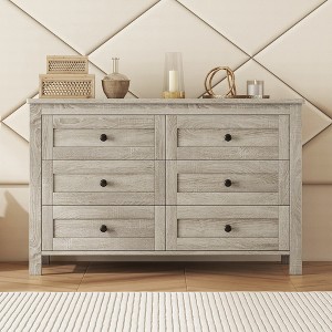 Bella Depot Farmhouse Wooden Dresser with 6 Drawer - 1 of 4