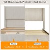 Coucheta Upholstered Bed Frame - Off-white Tall Wingback Headboard with Wooden Feet,Corduroy Platform,Wood Slats,No Box Spring,Easy Assembly - 4 of 4