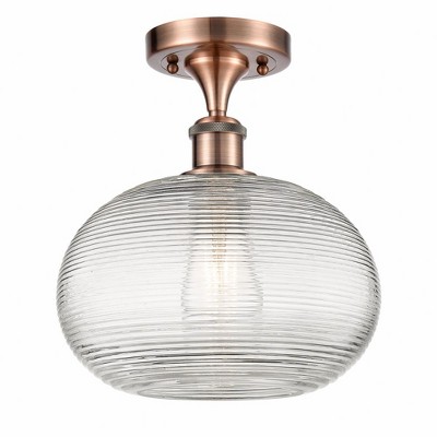 Ithaca - 1 Light Semi-Flush Mount In Industrial Style-10.75 Inches Tall and 10 Inches Wide