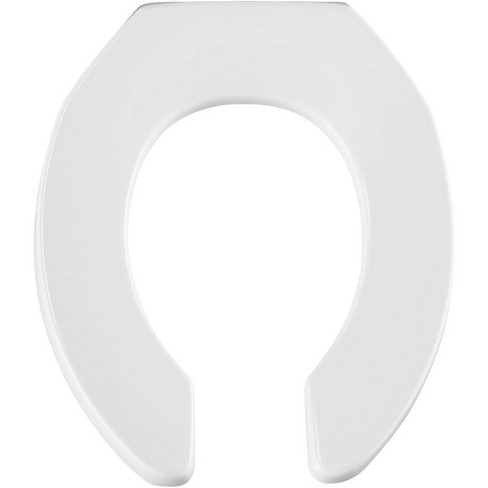 Never Loosens Round Open Front Commercial Plastic Toilet Seat White - Mayfair by Bemis - image 1 of 3