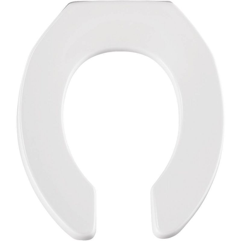 Never Loosens Round Open Front Commercial Plastic Toilet Seat White - Mayfair by Bemis, 1 of 5