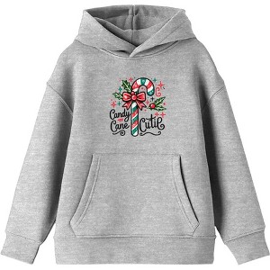 Candy Cane Cutie Youth Long Sleeve Hoodie - 1 of 2