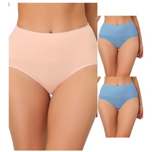 Allegra K Women's High Waist Shaping Tummy Control Breathable Briefs Multicolored - 1 of 4