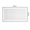 PAGED LED Bathroom Mirror with Front and Backlight, Wall Mounted Vanity Mirror with Aluminum Frame, Anti-Fog, Memory, 3 Colors - 3 of 4