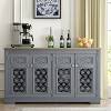 Festivo 57" Vintage Storage Accent Buffet Sideboard Cabinet Gray - 3 of 4