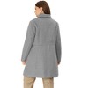 Agnes Orinda Women's Plus Size Notched Lapel Single Breasted Back Split Winter Long Pea Coats - 4 of 4