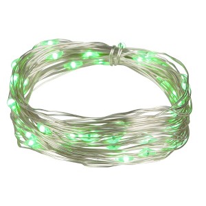 Northlight Micro Fairy Christmas Lights - 16ft - Green LED - 16' Copper Wire - 50ct - 1 of 4