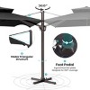 Crestlive Products 9x11.5FT Double Top Cantilever Umbrella Outdoor 360 Degree Rotation 6 Heights Adjustable Cantilever Patio Umbrella with Base - 3 of 4