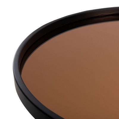 Ruby Black and Rose Gold Round Tray Accent Table