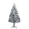 Aghana Digitals 6 ft Flocked Snow Green PVC Christmas Tree with 930 Tips, Extra Thick Branches & - 2 of 4
