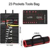 23 Pocket Tool Bag Roll Up, Tool Organizer for Men gift, Portable Tool Storage with Zipper Pouch, Compact Small Toolbag for Handyman RV Owners - 4 of 4