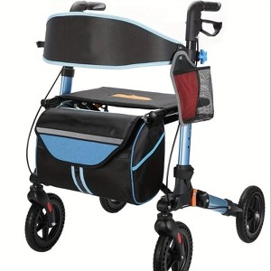 SEVOBAL Rollator Walker for Seniors, Lightweight Foldable All Terrain Rolling Walker with seat, Aluminum Walkers for Seniors, Blue, 24"*26.4"*31.5" - 1 of 4