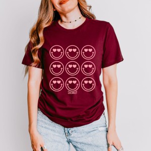 S.W.Smiley Love Smiley Grid - Women's Short Sleeve Graphic T-Shirt - 1 of 4