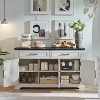 SinCiDo 55" Modern Buffet Cabinet w/3 Doors & 2 Drawers, Storage Sideboard for Dining Room, Coffee Bar, Wine Display - 4 of 4