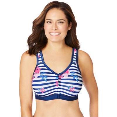 Comfort Choice Women's Plus Size Wireless Front-Close Lounge Bra