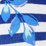 evening blue floral stripe