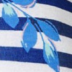 evening blue floral stripe